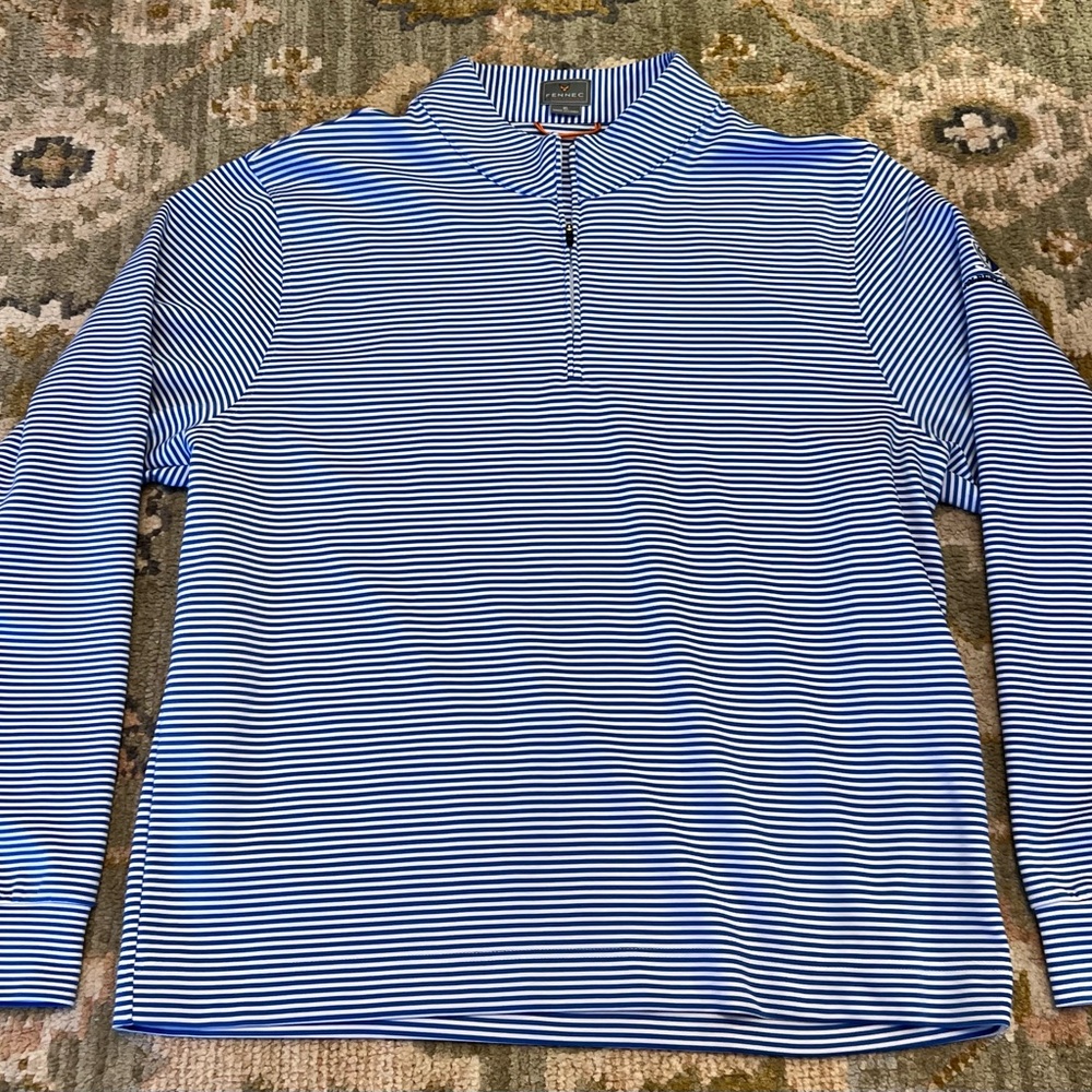 Fennec Men’s 1/4 Zip Pullover Colbert Hill Golf Size XL‎ Color Blue And White